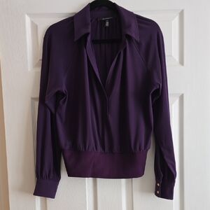 White House Black Market Deep Purple Blouse